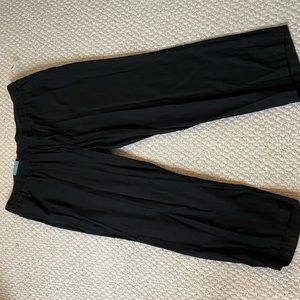 Black wide leg linen pants